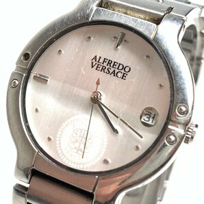 f001 Z4 47. ALFREDO VERSACE アルフレッド ヴェルサーチ V807S カットガラスメンズ クオーツ 腕時計 動作品の画像1