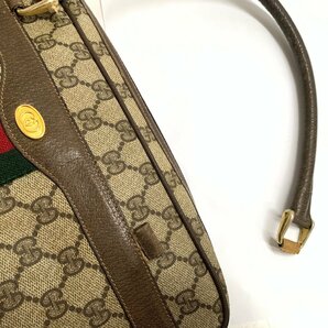 f001 C5 オールドグッチ GUCCI アクセサリーコレクション 378.002.4466 GGスプリーム シェリーライン ハンドバッグ 難ありの画像3