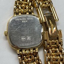 f001 Z4 53. LONGINES ロンジン ホワイト文字盤 クオーツ 腕時計 ゴールド レディース 動作品_画像4