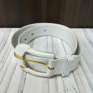 s001 A3.2 クリスチャンディオール Christian Dior ベルト 65 全長79cm/幅3cm 白 中古品