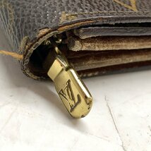 f001 C LOUIS VUITTON 長財布 ポルトフォイユ サラ モノグラム フラップ ジップ ゴールド 金具 ロゴ ブラウン ルイヴィトン_画像8