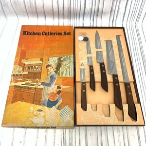 s001 I1 長期保管品 キッチンナイフ 5本セット 包丁 Kitchen Cutlereies Set ステンレス パン切 果物ナイフ他 昭和レトロ