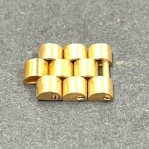 m002 H3(60) 3 ROLEX ロレックス レディース ブレス 幅約8mm 3コマ 駒 K18YG 金無垢 純正ベルト 約1.3g 1円～