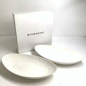 f001 E 未使用 GIVENCHY ジバンシィ ペアオーバルセット 皿 トレイ プレート 保管品