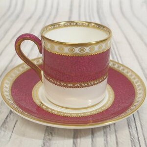 f002 H2 WEDGWOOD ウェッジウッド ユーランダー パウダールビー デミタス カップ&ソーサー C＆S 金彩 コーヒーカップ ティーカップ