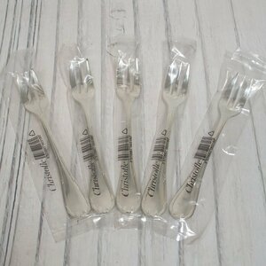 f002 Y2 new goods unopened Chris to full Christofleryu van RUBANS stamp Fork 5 pcs set silver plating cutlery takkyubin (home delivery service) compact 