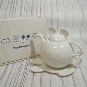 f002 D1 東京ディズニーランド Tokyo Disneyland ティーポット＆カップ＆ソーサー セット ミッキーマウス 茶器 ティーセット 長期保管品