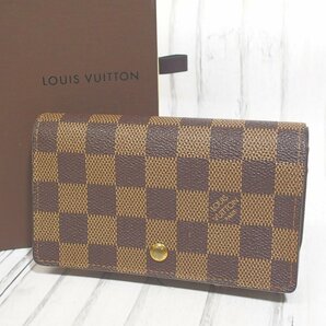 f002 Y2 LOUIS VUITTON ルイヴィトン N61730 ダミエ ポルトモネ ビエ トレゾール 二つ折り財布 L字ファスナー CA0044 宅急便コンパクトの画像1