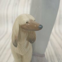 f002l G2 リヤドロ LLADRO No.1537 犬と散歩 貴婦人 女性 イヌ フィギュリン 陶器人形 置物 インテリア オブジェ 高さ約34cm 西洋陶器_画像7
