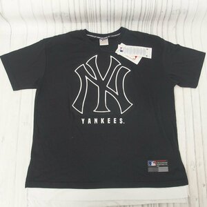 f002 H1 未使用 MLB ニューヨークヤンキース YANKEES ホログラムTシャツ Lサイズ ブラック タグ付き