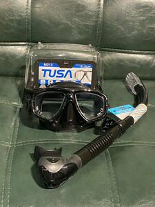 新品 TUSA フリーダム セオス ダイビング マスク M212 QB BK スノーケルあり M-212