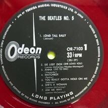LP (赤盤 Odeon )/ビートルズ〈BEATLES NO．5〉ライナー(歌詞)ありません_画像6