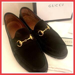 箱付き　美品　GUCCI グッチ　ビット　ローファー　42 ヌバック　茶　26.5　ビジネス　