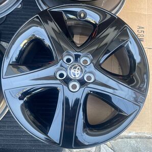 美品 TOYOTA トヨタ 50系プリウス 純正アルミホイール ブラックエディション 17inch 7j 5穴 PCD 100 の画像3