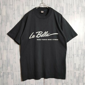 おすすめ！ビンテージ！90年代 スクリーンスターズ Tシャツ アメリカ 企業ロゴ ギター 袖裾シングルステッチ ブラック USA製 古着