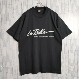 おすすめ！ビンテージ！90年代 スクリーンスターズ Tシャツ アメリカ 企業ロゴ ギター 袖裾シングルステッチ USA製 ブラック 半袖 Tee