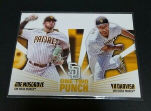 MLB 2023年topps ダルビッシュ有、ジョー・マスグローブ(パドレス)インサート。ONE-TWO PUNCH No,12P-14。