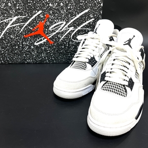 未使用 ナイキ【NIKE】DH6927-111 AIR JORDAN 4 RETRO WHITE/BLACK-NEUTRAL GRYA ホワイト×ブラック 27.5㎝ 17980