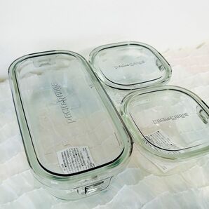 iwakiイワキ耐熱ガラス保存容器　3点セット　クールグレー