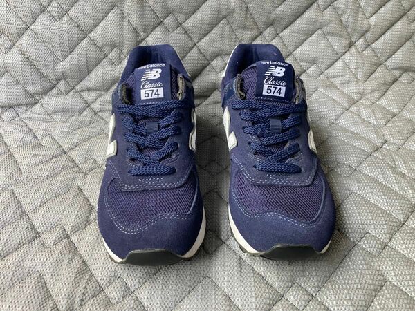 美品 New Balance 574 Classic ニューバランス 574 クラシック　ネイビー×ホワイト　23.5