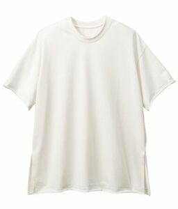 Lホワイト　GeeRA　Tシャツ 切りっぱなしデザインゆるカットソー