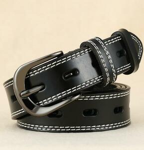  original leather belt! lady's casual soft type . small of the back . Fit! black new work 