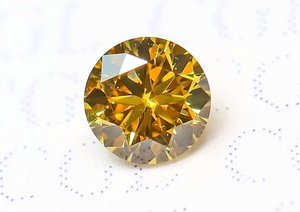 【100円～】VS1！0.075ct 天然ダイヤ FANCY DEEP YELLOW (ナチュラルカラー)