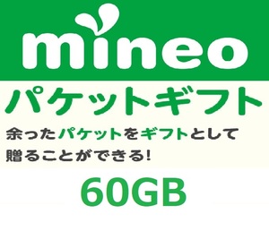 パケットギフト 9,999MB×6 (約60GB) 即決 mineo マイネオ 匿名 容量希望対応