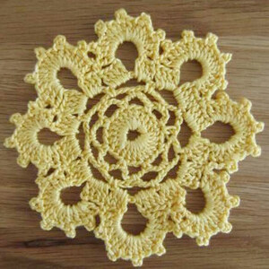 [ free shipping ] lacework Coaster yellow hand made handmade goods 