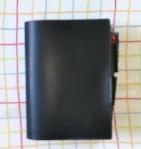  cow leather made pocketbook cover A6, almost day etc. for, black 