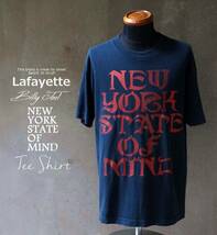 ラファイエット Lafayette ビリー・ジョエル NEW YORK STATE Of MIND レッドゴールドプリント 紺 ネイビー 半袖Tシャツ M_画像1