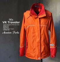 90s VR Traveler PERFORMANCE PROTECTION オレンジ×赤レッド マウンテンパーカー 3 M L 男女兼用/ユニセックス_画像1