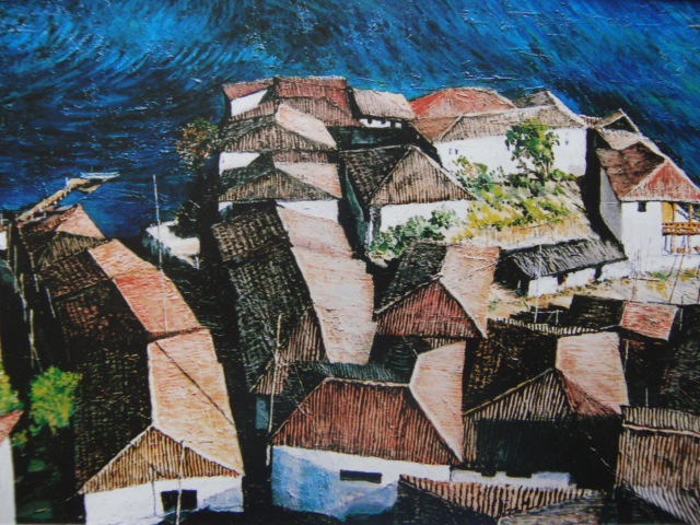 Takashi Nishiyama [Village on Lake Island] Libro de arte raro, Buen estado, Nuevo enmarcado de alta calidad., envío gratis, Pintura occidental pintura al óleo paisaje., cuadro, pintura al óleo, Naturaleza, Pintura de paisaje