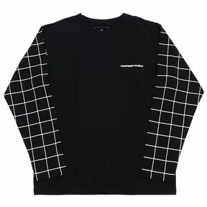 E0538S 新品 uniform experiment/ L/S GRAPH CHECK CUT&SEWN カットソー【サイズ：3】ブラック Tシャツ ユニフォーム エクスペリメント