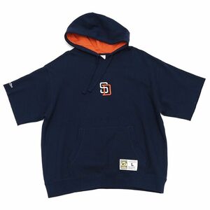 D0504SP9 超美品 24SS Mitchell&Ness サンディエゴパドレス S/S パーカー 【サイズ：L】 ネイビー MLB ミッチェルアンドネス メンズ