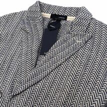 E0595S 新品 LARDINI/ニット ダブル ジャケット 【サイズ：M】 ホワイト/ブルー 定価86900円 コットンリネン ラルディーニ _画像4