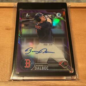 Bobby Dalbec 2016 Bowman Chrome Draft 250枚限定 Auto 直筆サインカード Purpleの画像1