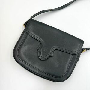 1 иен [ прекрасный товар ] YVES SAINT LAURENT Yves Saint-Laurent сумка на плечо ручная сумочка YSL Logo safia-no кожа чёрный черный 