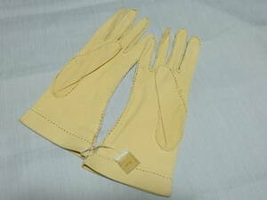  special new goods Vintage wing lishudos gold leather gloves 6 1/3