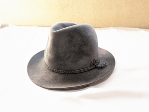 STETSON 高級ライン ベロア ハット グレー Mサイズ ハンティング