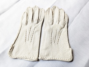  white peka Lee! Fownes Vintage leather glove XS 6.5
