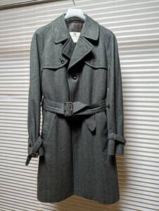 レア Aquascutum ウールトレンチコート ステンカラーコート グリーン