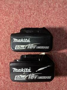  used Makita BL1860B lithium ion battery 18V
