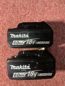  Makita 2 piece Li-ion battery BL1860B 6.0Ah 18V snow Mark Makita battery operation goods beautiful goods 