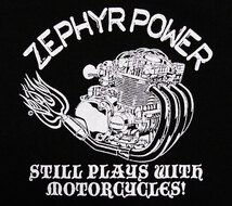 「ZEPHYR POWER」（Lサイズ ）KAWASAKI ZEPHYRエンジンTシャツ カワサキ ゼファー1100 400 Z1 Z2 Z1000 旧車 当時物_画像3