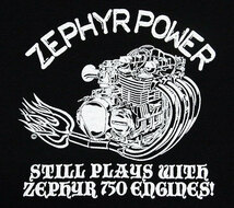 ZEPHYR 750 「ZEPHYR POWER」（XXXLサイズ） KAWASAKI ZEPHYR750 エンジンTシャツ カワサキ ゼファー750 Z1 Z2 Z1000 旧車 当時物_画像3