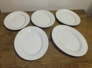 ◆て-584　カレー皿　パスタ皿　プレート　ホワイト　シンプル　5枚　保管品