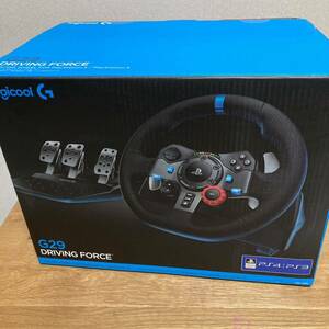 1 jpy ~ present condition goods Logicool PS4/PS3 G29 driving force racing steering gear Logicool handle navy blue 