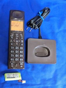 除菌済み 送料185円 シャープ コードレス 電話機 子機 JD-KS100 ブラウン (管理NO,04204)