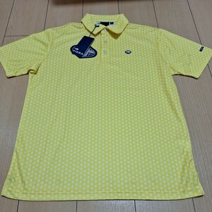 新品タグ付き　FIDRA 　ゴルフウェア　黄色　メンズL 　半袖